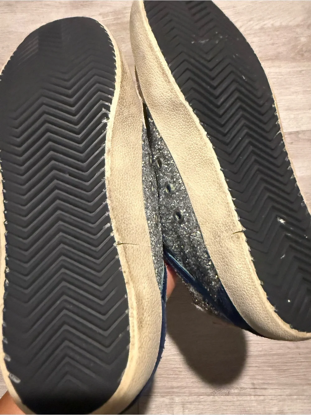 Golden Goose mid star beige/ navy sneakers size 40